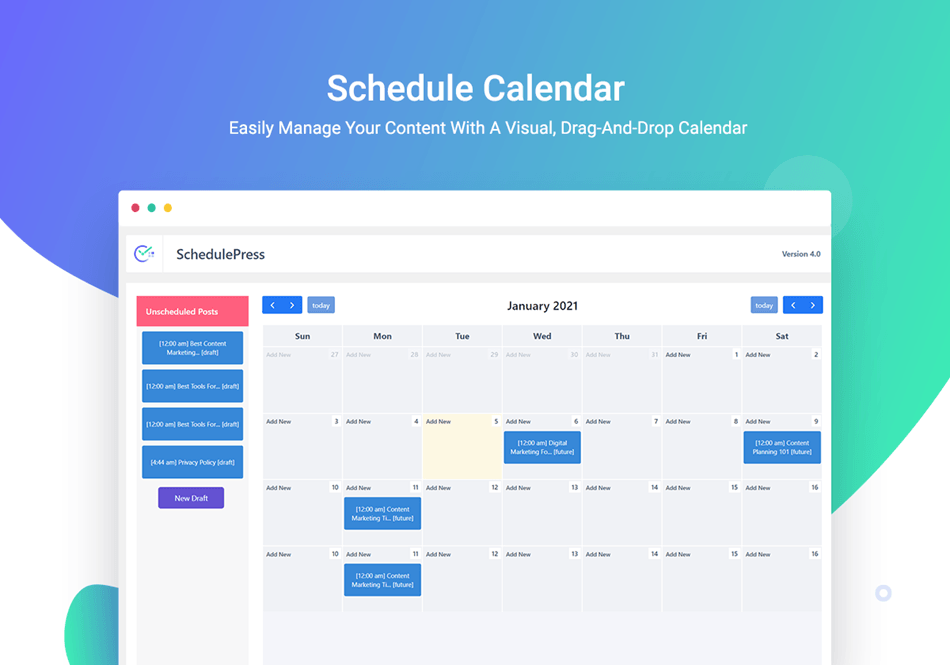 SchedulerPress Schedule Calendar WP Scheduled posts