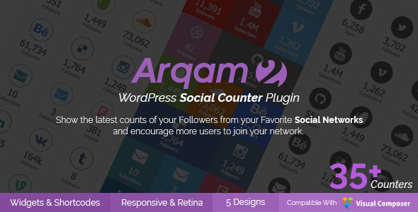 Social Counter Plugin for WordPress by Arqam