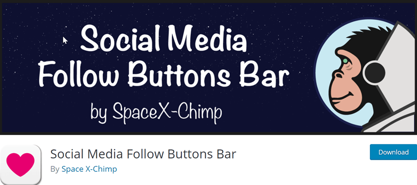 Social Media Follow Buttons Bar