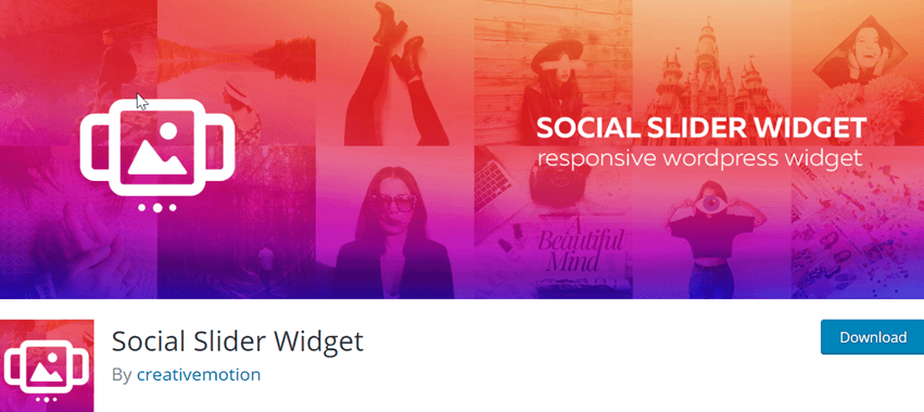 Social Slider Widget