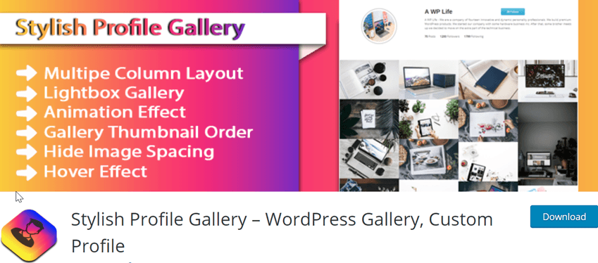 Stylish Profile Gallery – WordPress Gallery, Custom Profile