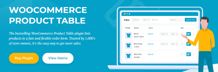 WOOCOMMERCE PRODUCT TABLE plugin