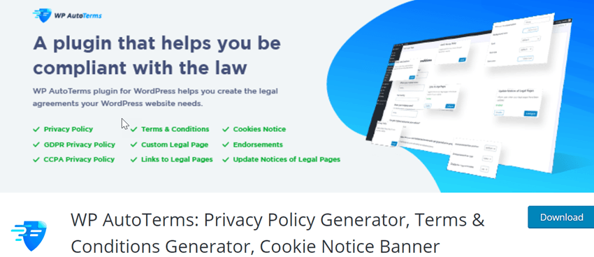 WP AutoTerms Privacy Policy Generator, Terms & Conditions Generator, Cookie Notice Banner