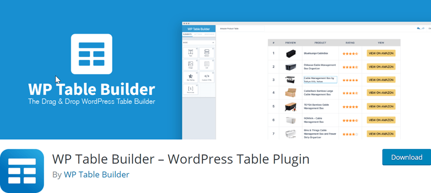 WP Table Builder – WordPress Table Plugin