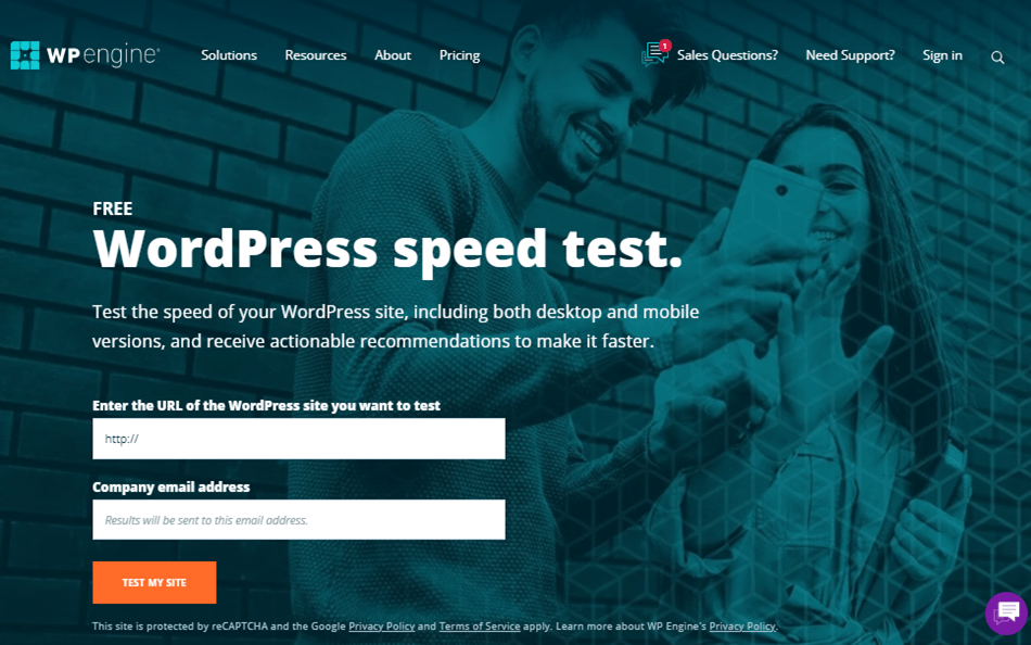 WPengine Free WordPress Speed Test tool