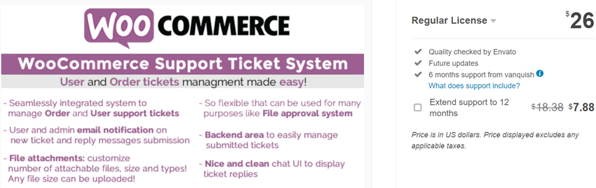 WooCommerce Support Ticket System