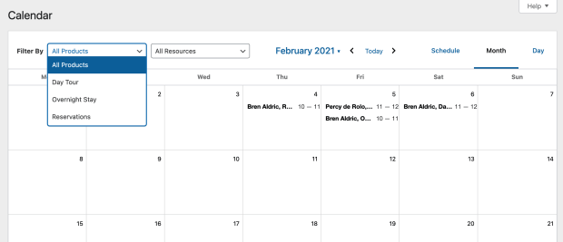 WooCommerce bookings booking and reservation wordpress plugin manage your calendar