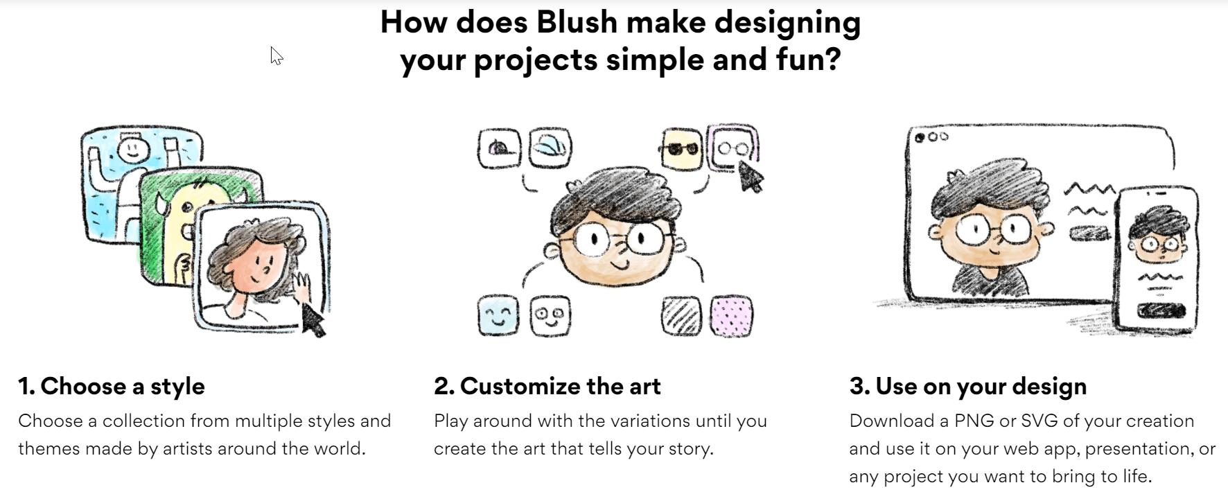 blush Tell your story with illustrations