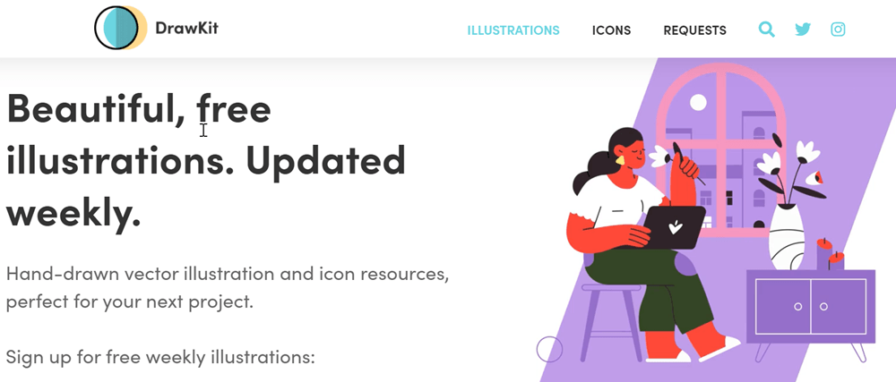 drawkit Beautiful, free illustrations. Updated weekly