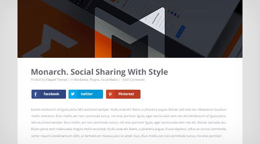 monarch social sharing with style above or below content