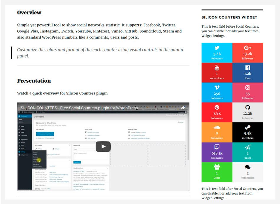 silicon counter plugin for wordpress counters for widgets