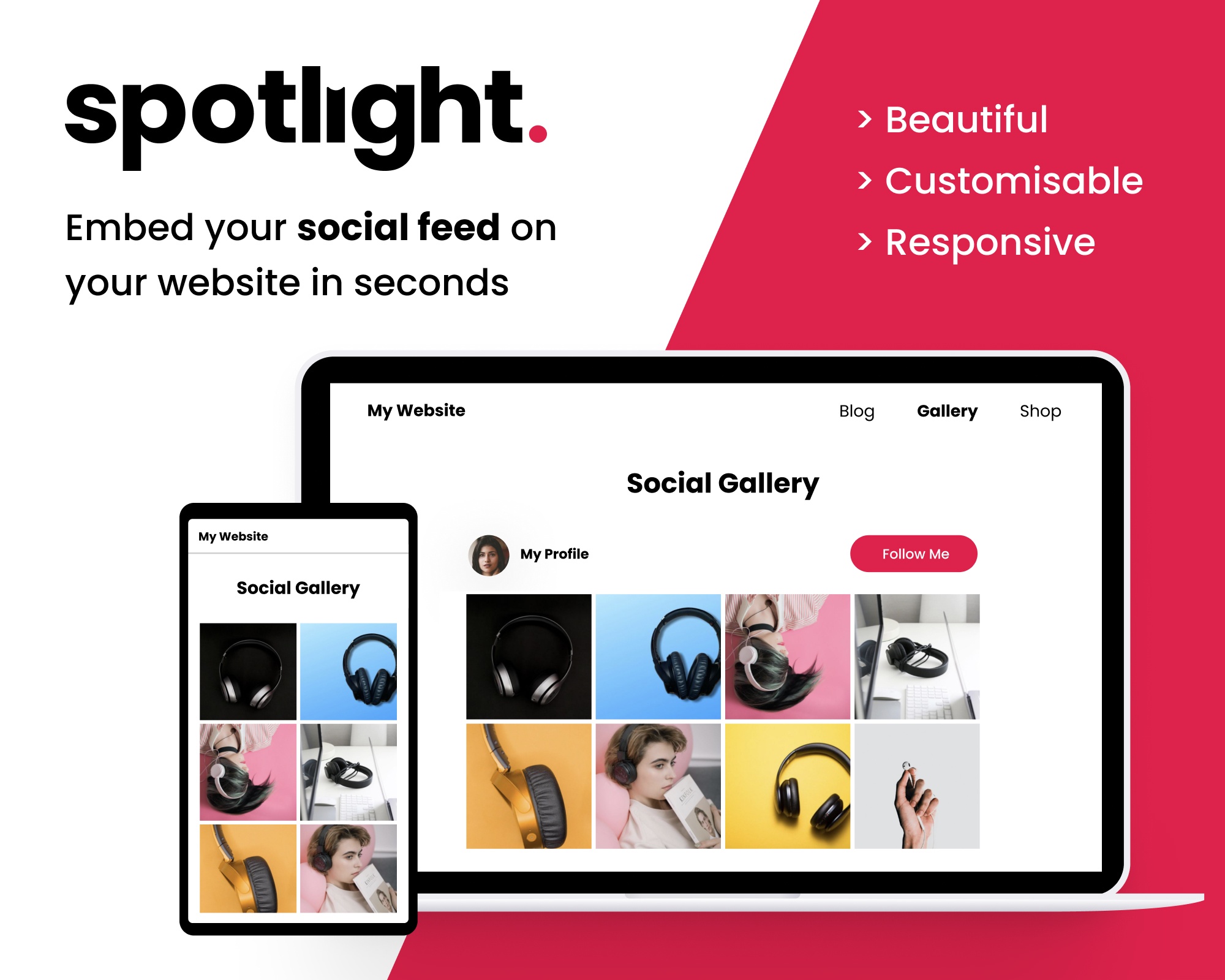 spotlight social media feeds wordpress plugin embed your social media feed in website