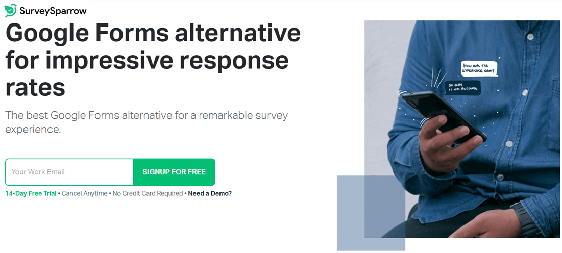 surveysparrow Google Forms alternative for impressive response rates
