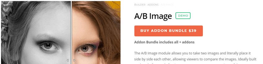 themify A B Image module slider