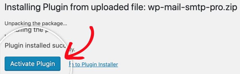 Activate WP Mail SMTP plugin