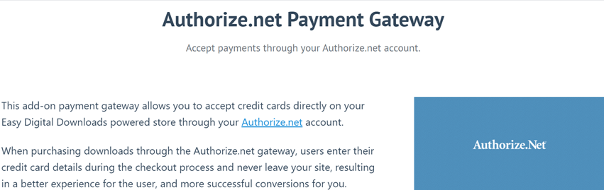 Authorize.net Payment Gateway