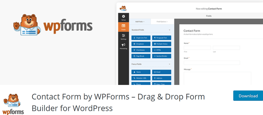 Contact Form by WPForms – Drag & Drop Form Builder for WordPress