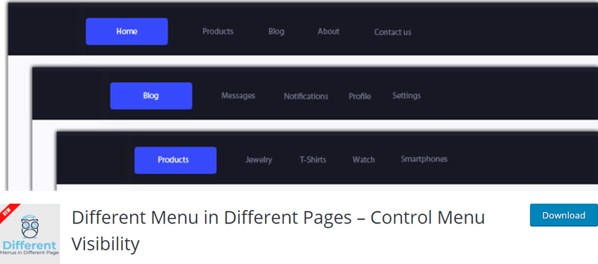 Different Menu in Different Pages – Control Menu Visibility