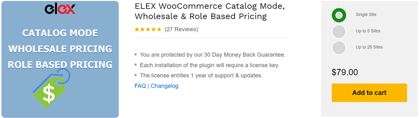 ELEX WooCommerce Catalog Mode, Wholesale & Role Based Pricing