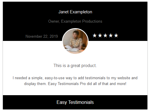 Easy testimonials accolades theme black wordpress plugin