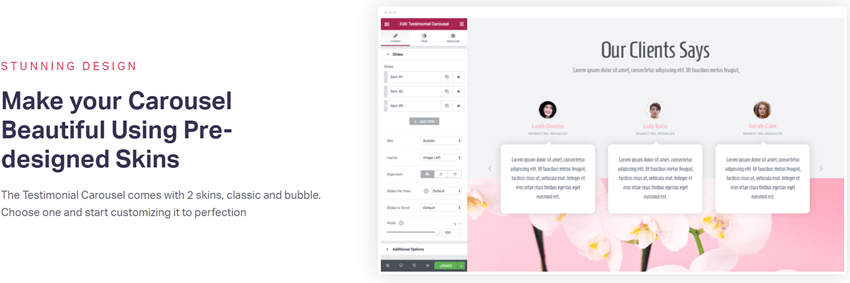 Elementor - Make your Carousel Beautiful Using Pre-designed Skins