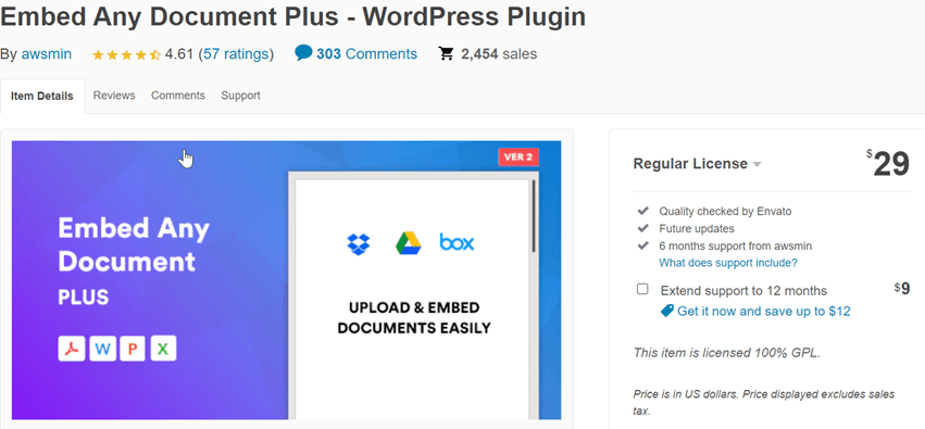 Embed Any Document Plus - WordPress Plugin