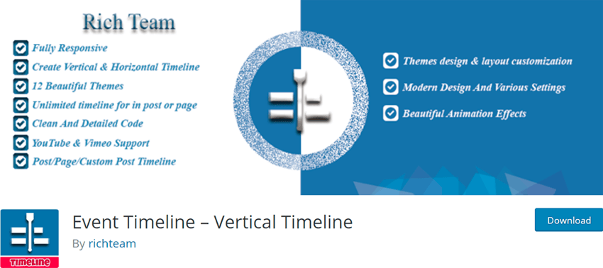 Event Timeline – Vertical Timeline