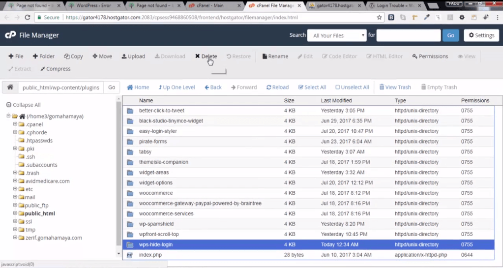 File manager plugins wp hide login delete plugin