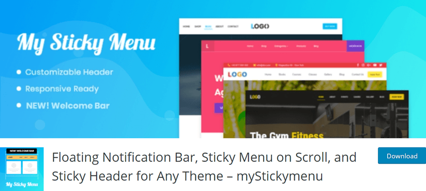 Floating Notification Bar, Sticky Menu on Scroll, and Sticky Header for Any Theme – myStickymenu