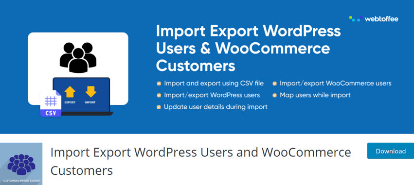 Import Export WordPress Users and WooCommerce Customers