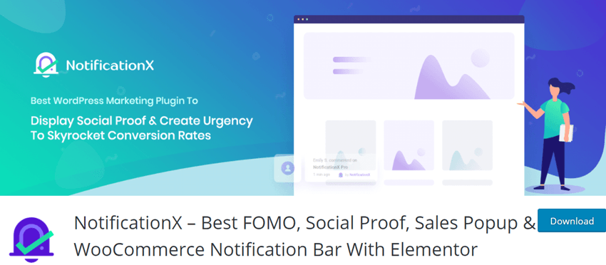 NotificationX – Best FOMO, Social Proof, Sales Popup & WooCommerce Notification Bar With Elementor