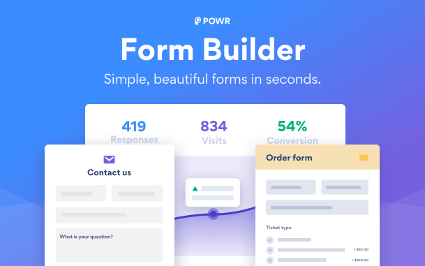 POWR contact form social feed pop up countdown timer and more form builder