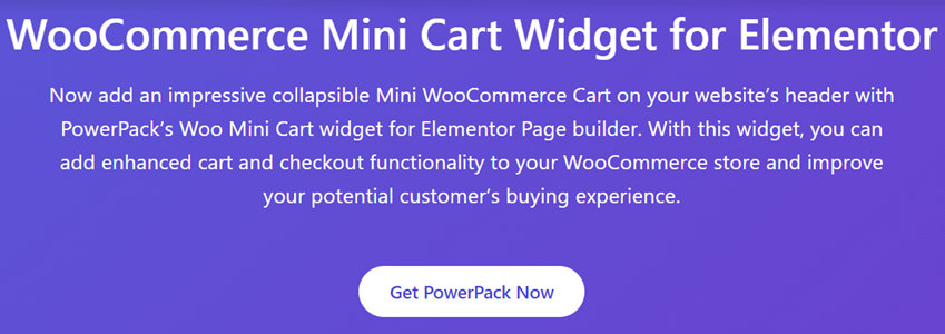 Power Pack WooCommerce Mini Cart For Elementor