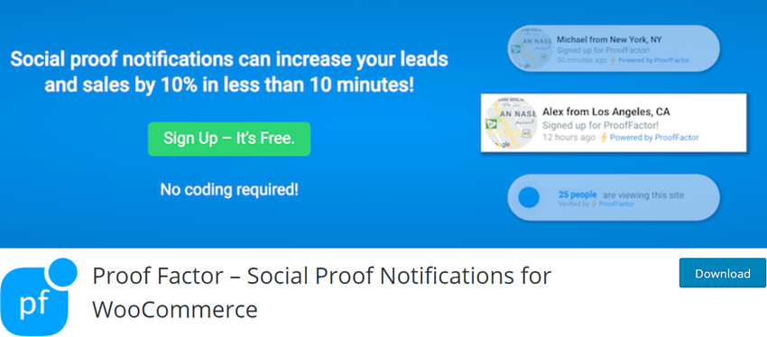 Proof Factor – Social Proof Notifications for WooCommerce