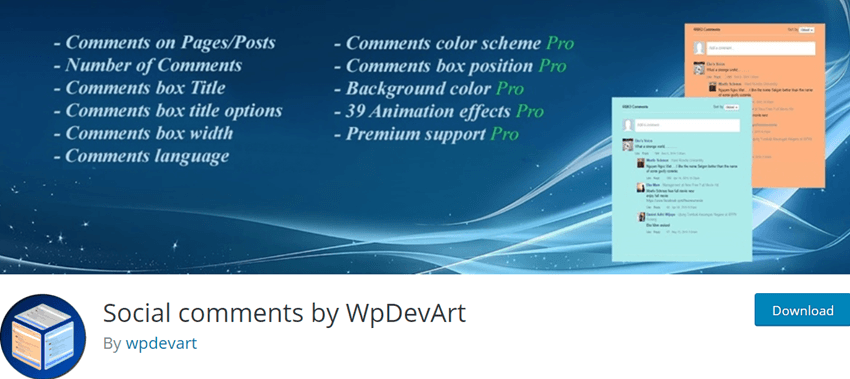 Social comments by WpDevArt