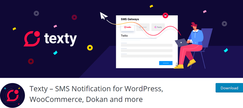 Texty – SMS Notification for WordPress, WooCommerce, Dokan and more
