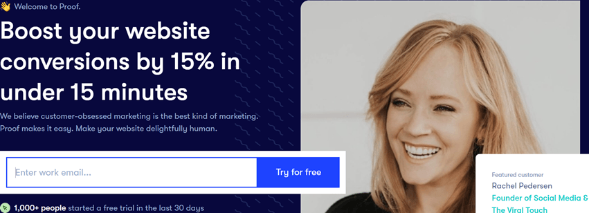 UseProof-Boost your website conversions by 15% in under 15 minutes