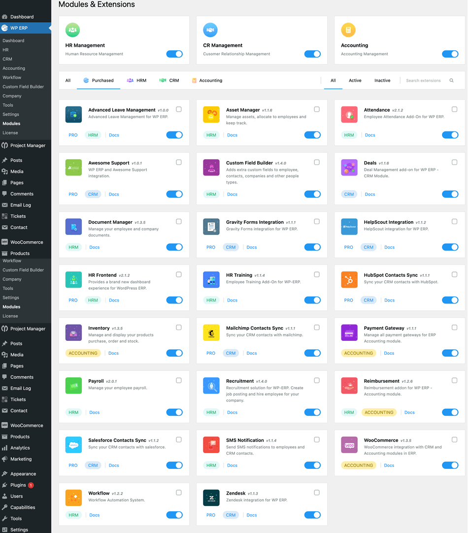 WP ERP Extension Module For Woocommerce – Complete WordPress Business Manager with HR, CRM & Accounting Systems for Small Businesses