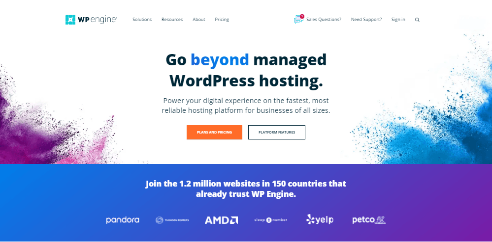WP Engine managed WordPress hosting provider