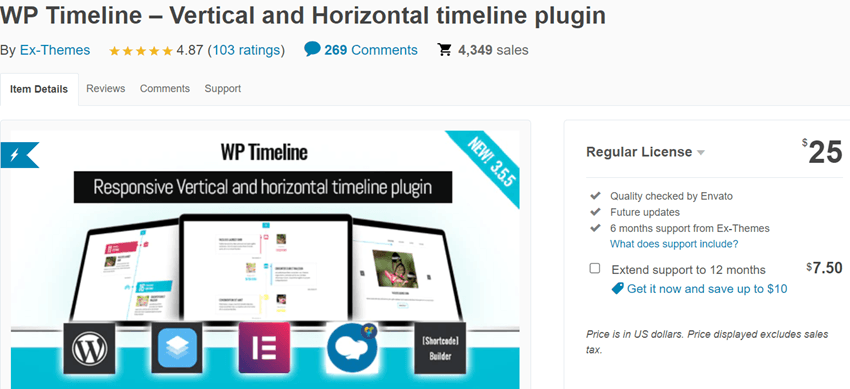 WP Timeline – Vertical and Horizontal timeline plugin