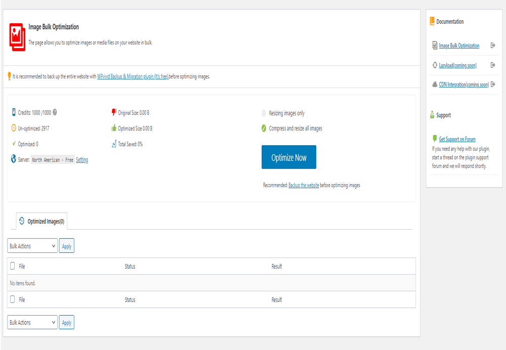 WPvivid imgoptim compress resize and lazy load images optimize images in bulk