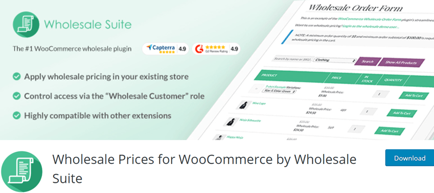 Wholesale Prices for WooCommerce by Wholesale Suite