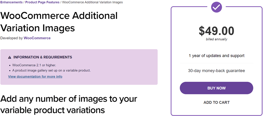 WooCommerce Additional Variation Images