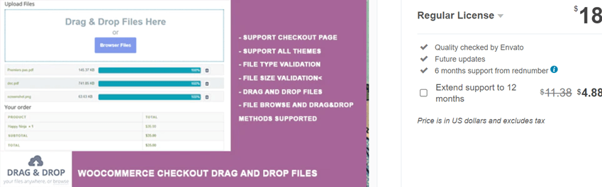 WooCommerce Checkout Drag and Drop Files Upload