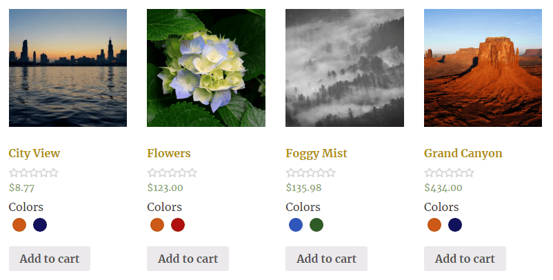 WooCommerce Colour Filters Screenshot