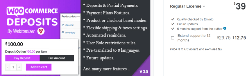 WooCommerce Deposits - Partial Payments Plugin