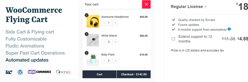 WooCommerce Flying Cart