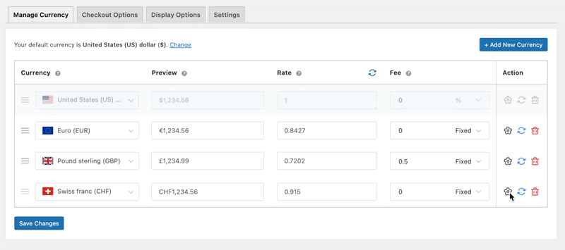 WooCommerce multi-currency setting