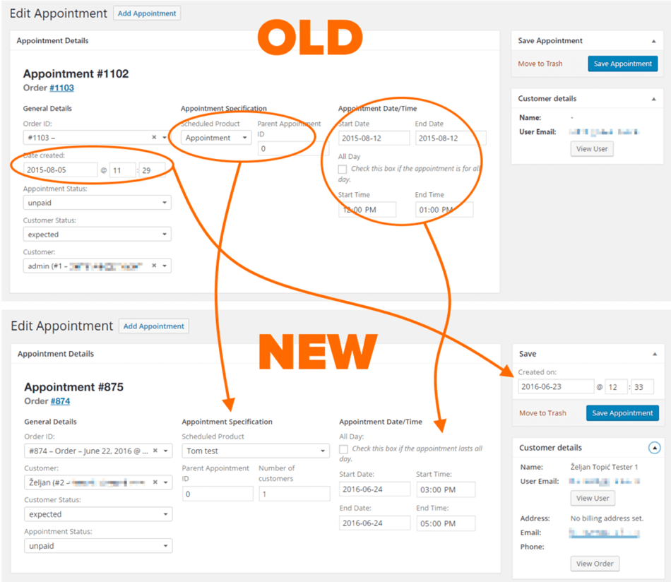 Woocommerce point of sale Integration with appointments bu=y bizzthemes update appointments