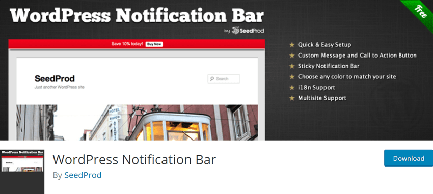 WordPress Notification Bar